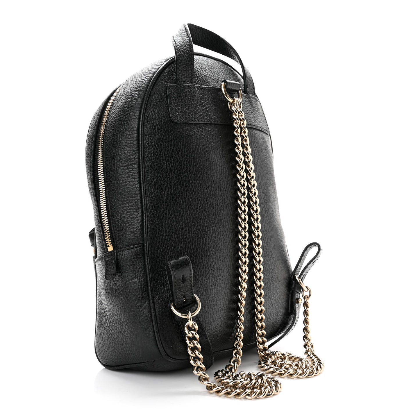 Pebbled Calfskin Soho Chain Backpack Black