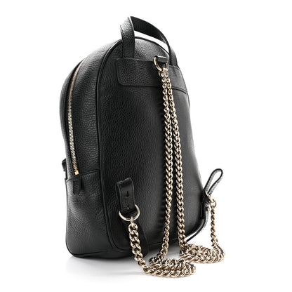 Gucci Pebbled Calfskin Soho Chain Backpack Black 3 of 10