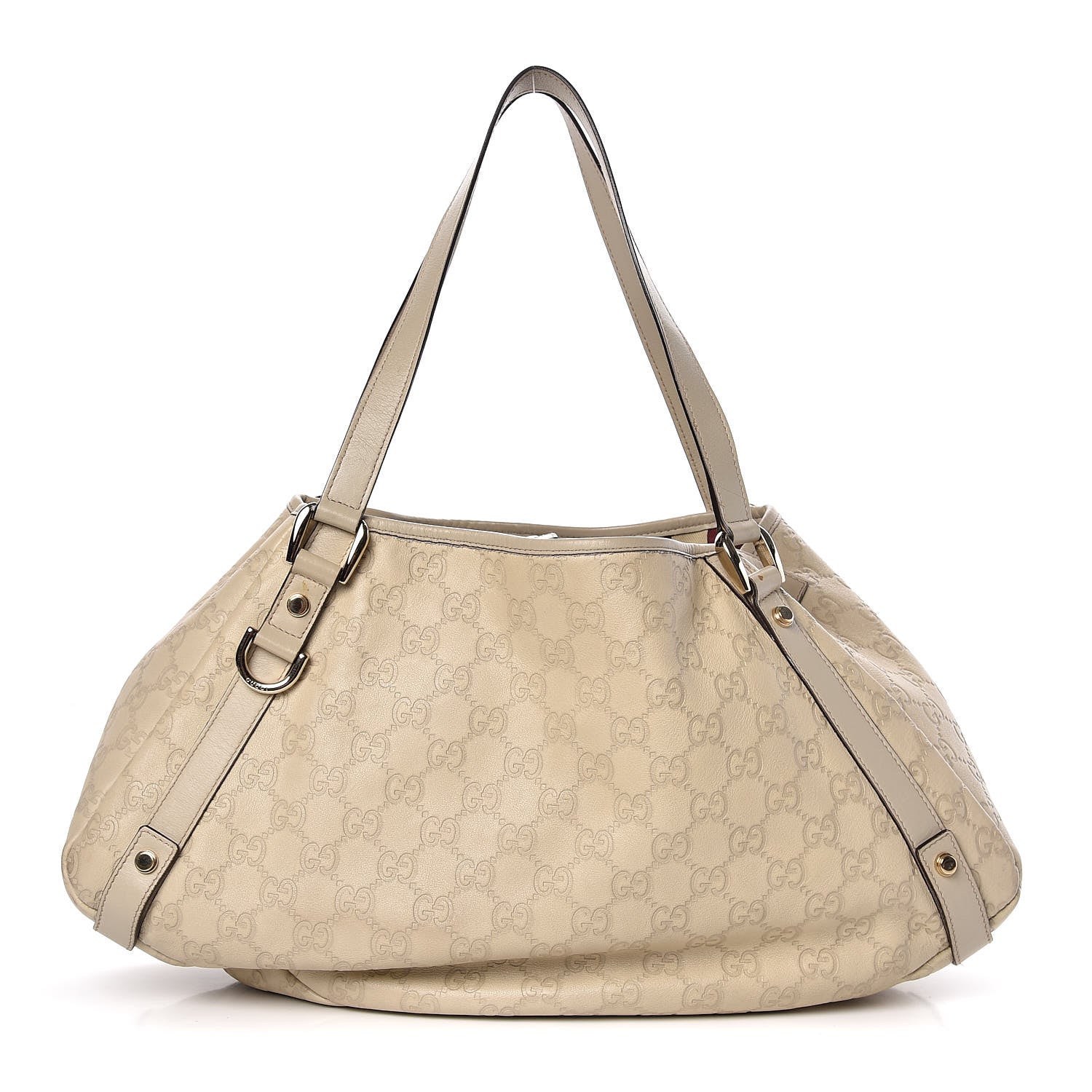 Gucci Guccissima Medium Abbey Shoulder Bag Off White 1 of 7