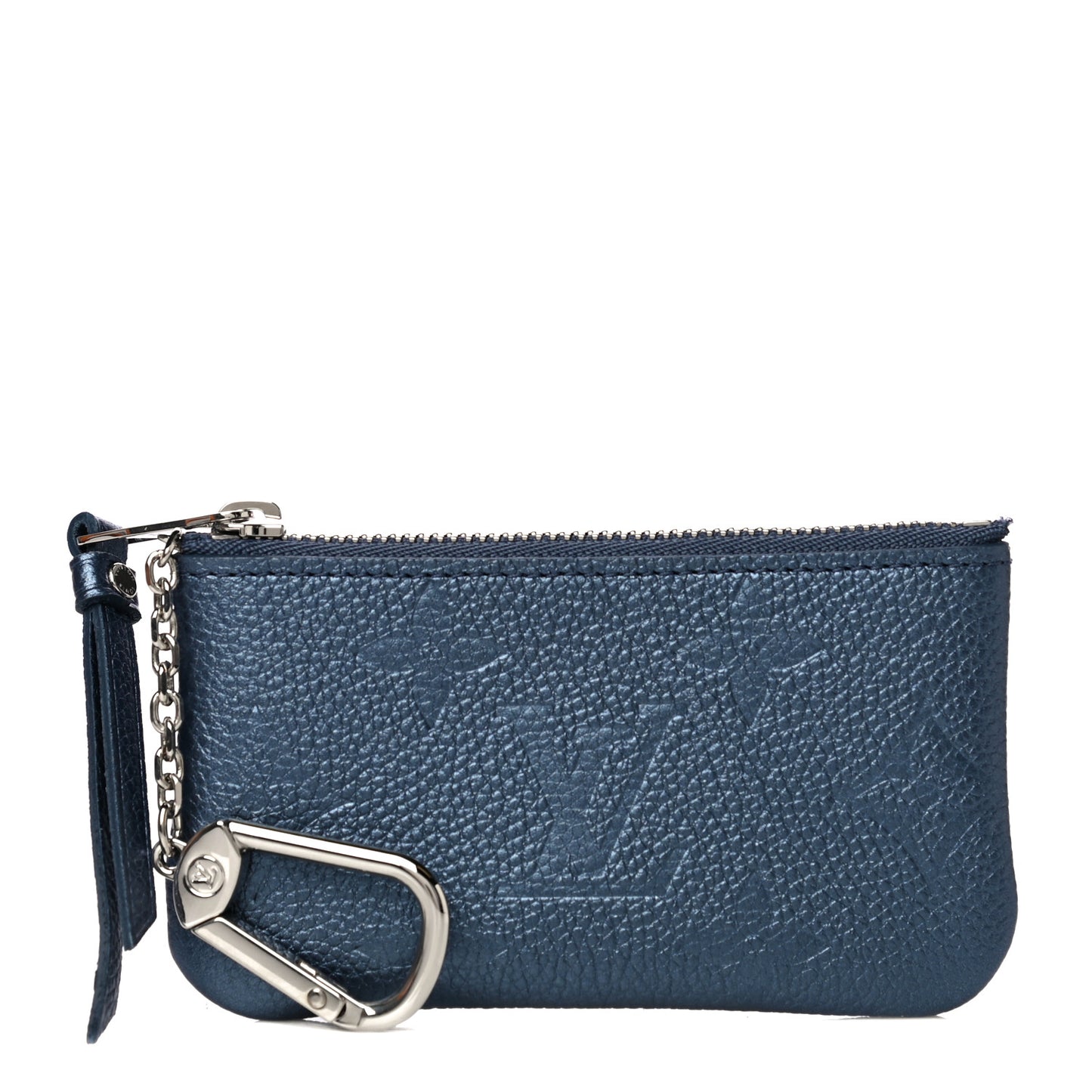 Metallic Empreinte Monogram Giant Key Pouch Navy Nacre