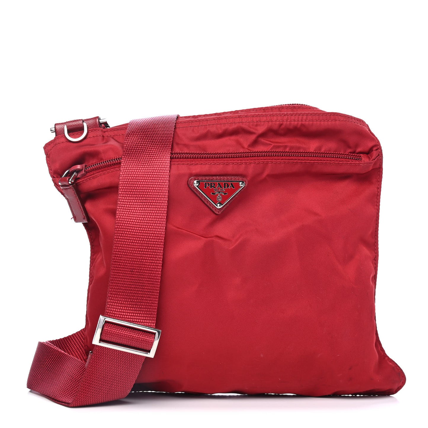 Nylon Vela Flat Messenger Rosso