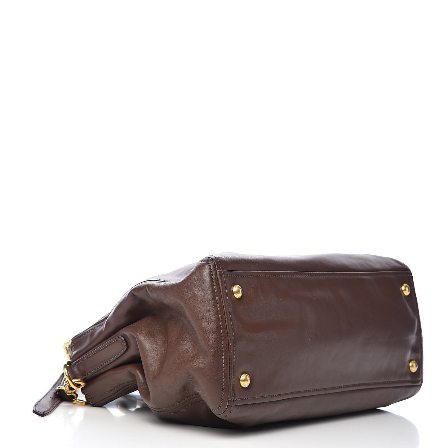 Soft Calf Double Zip Shoulder Bag Nocciolo