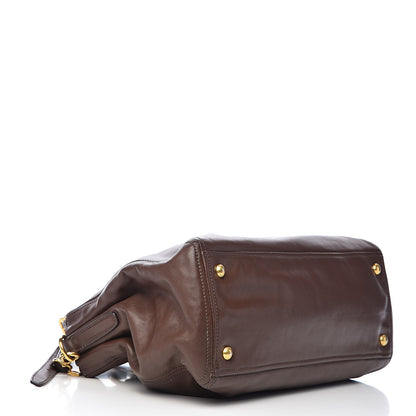 Prada Soft Calf Double Zip Shoulder Bag Nocciolo 4 of 12