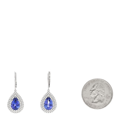 Tiffany Platinum Diamond Tanzanite Soleste Drop Earrings 2 of 4