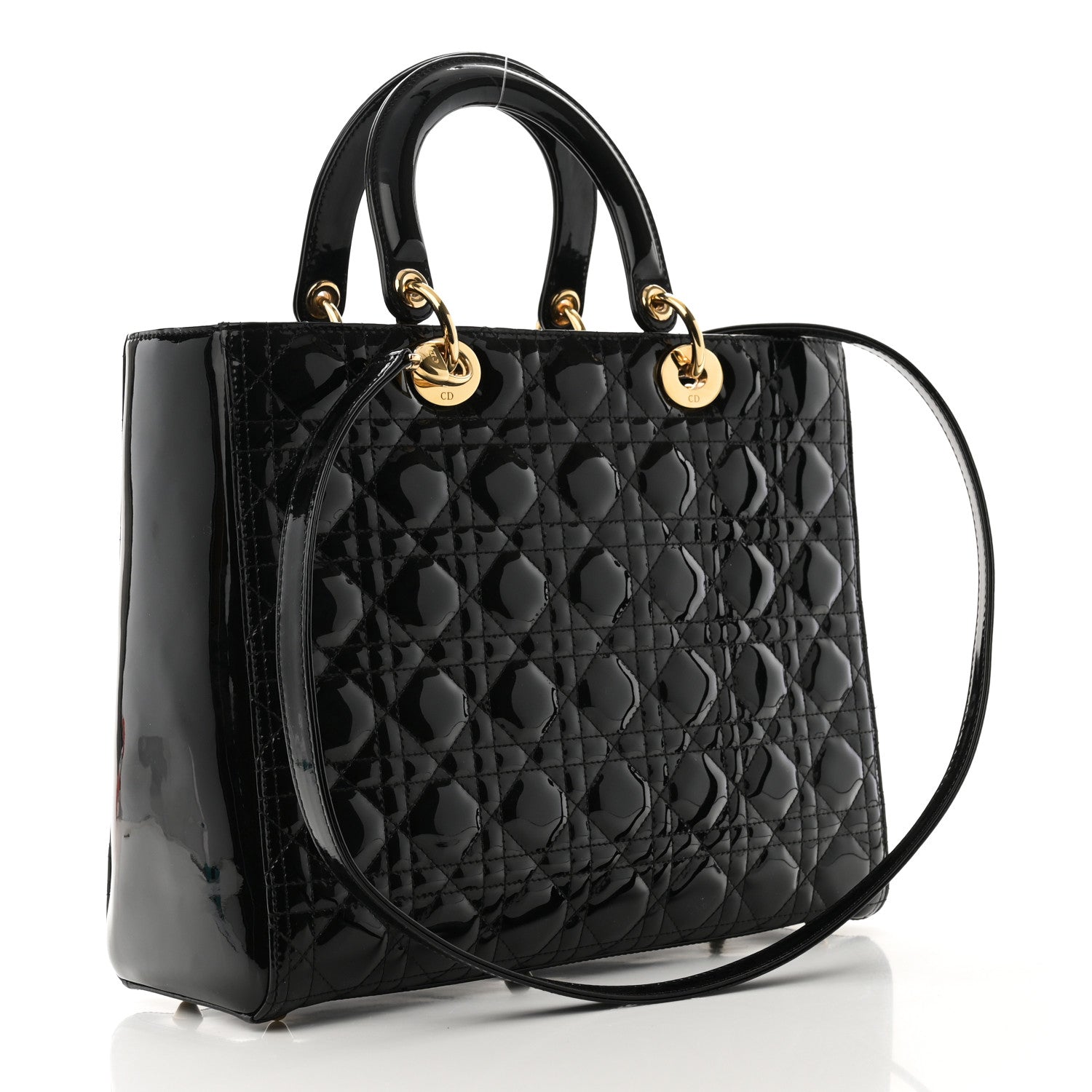 Christian Dior Patent Cannage Large Lady Dior Black 2 of 10