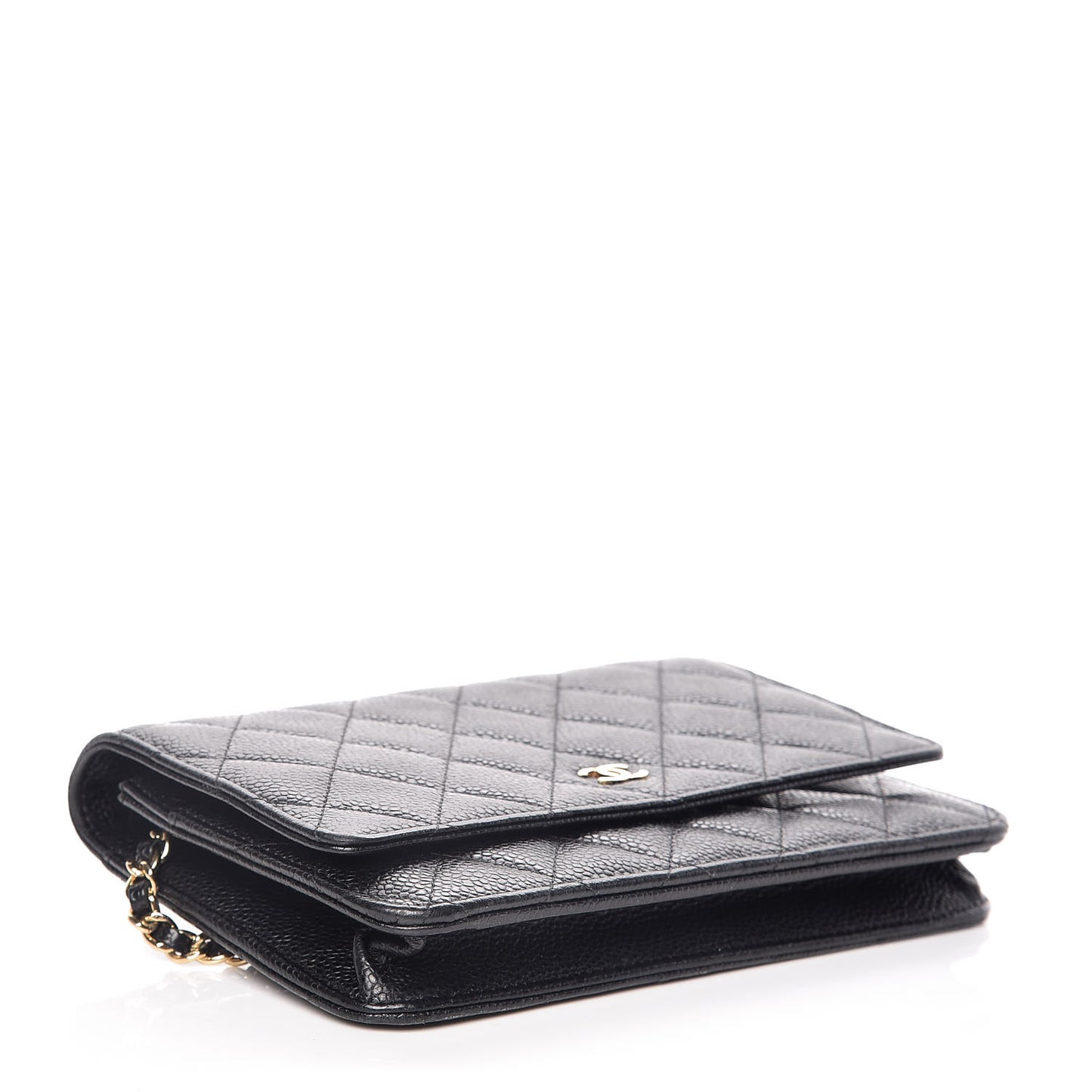 Caviar Quilted Wallet On Chain WOC Black