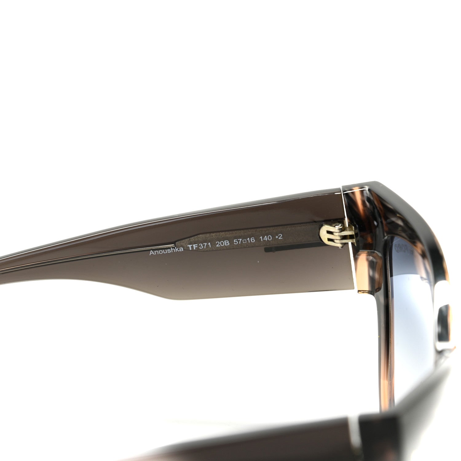 Tom Ford Acetate Anoushka Cat Eye Sunglasses TF371 Melange Grey Peach 6 of 6