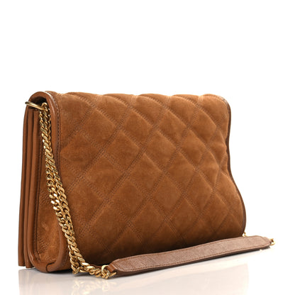 Saint Laurent Suede Quilted Mini Becky Chain Bag Cinnamon 2 of 6