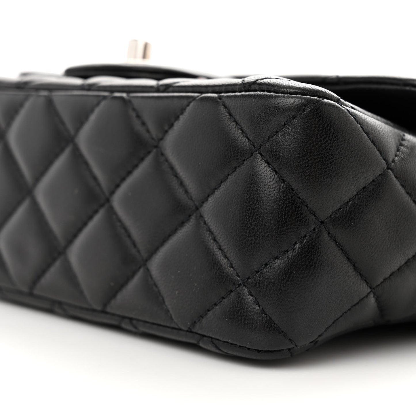 Lambskin Quilted Embellished Mini Ladybug Rectangular Flap Black