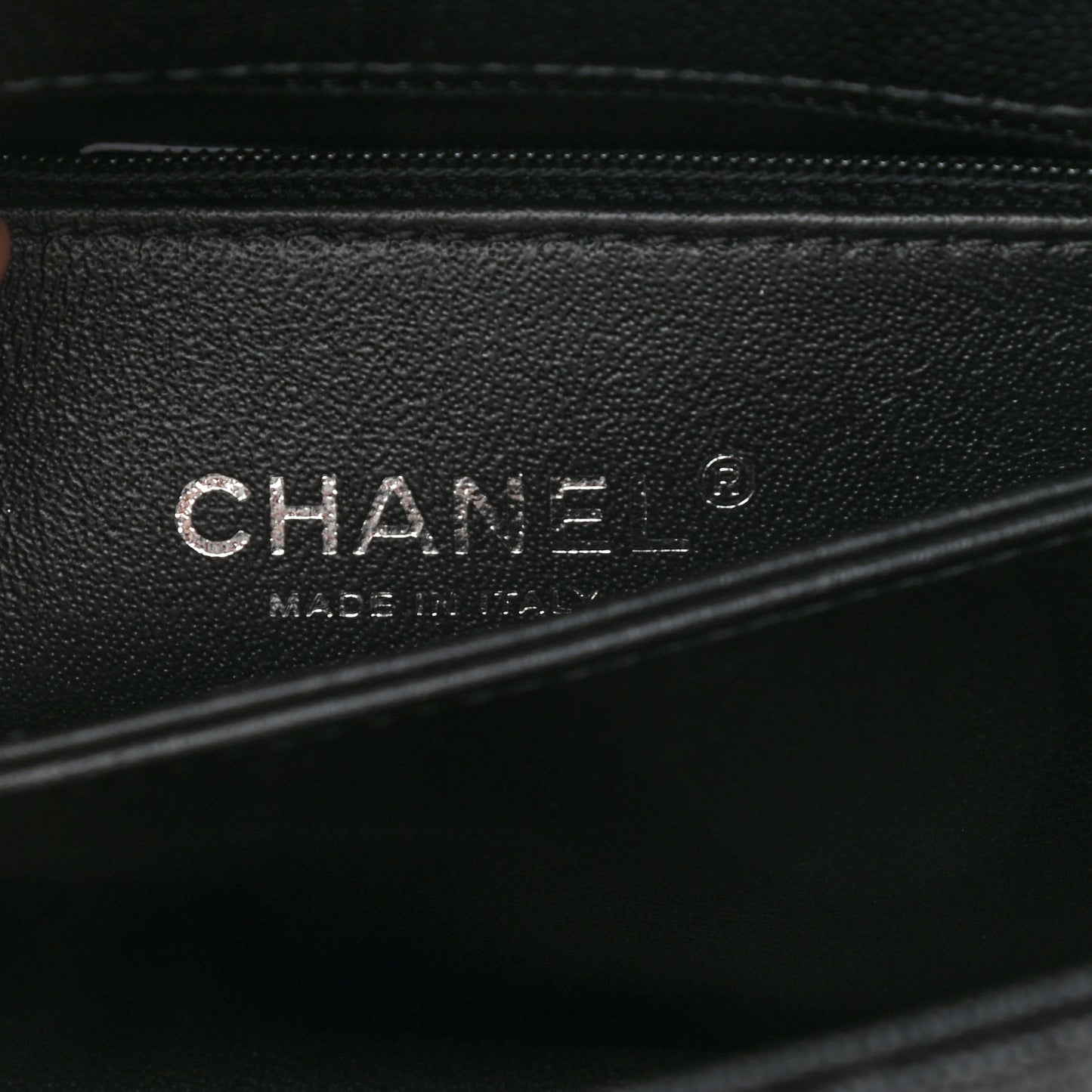 Caviar Lizard Quilted Mini Coco Handle Flap Black Khaki