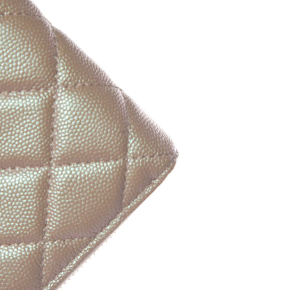 Chanel Iridescent Caviar Quilted Medium Zip Around Wallet Beige 11 of 12