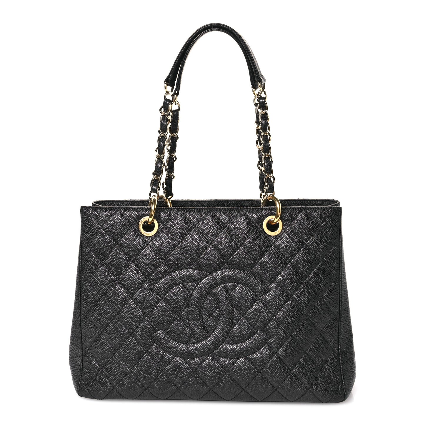 Caviar Quilted Grand Shopping Tote GST Black