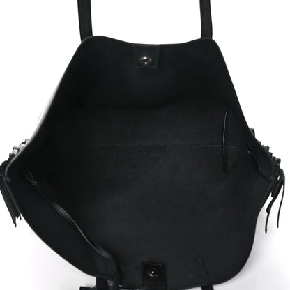 Saint Laurent Calfskin Large Fringe Shopping Tote Black 5 of 10