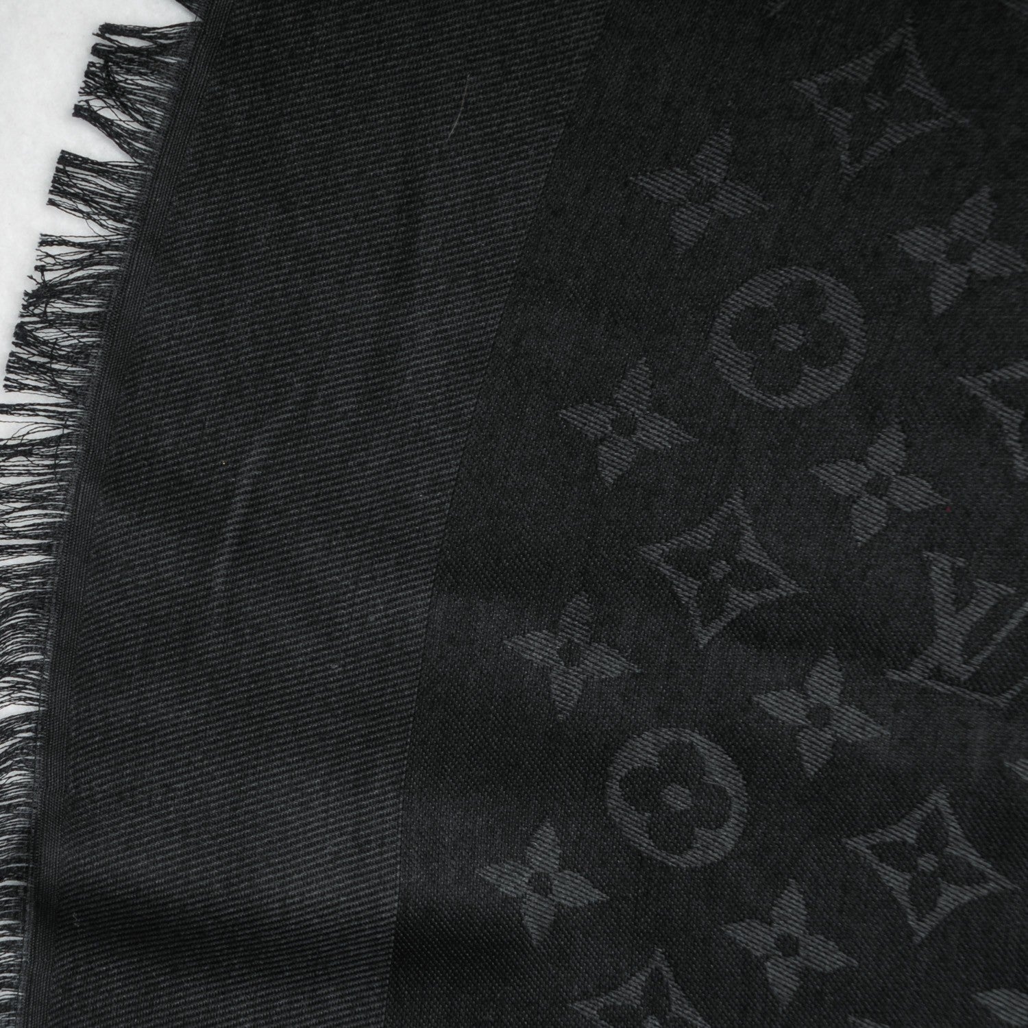 Louis Vuitton Silk Wool Monogram Shawl Black 7 of 7