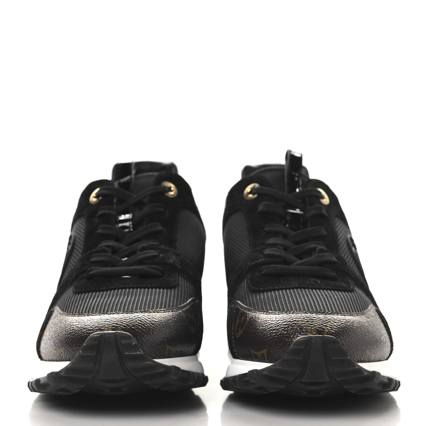 Suede Monogram Run Away Sneakers 42 Black
