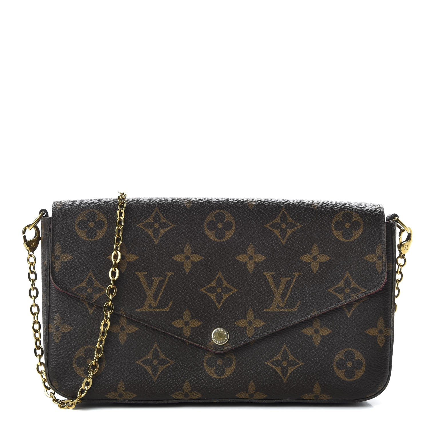 Louis Vuitton Monogram Pochette Felicie Chain Wallet Fuchsia 1 of 11