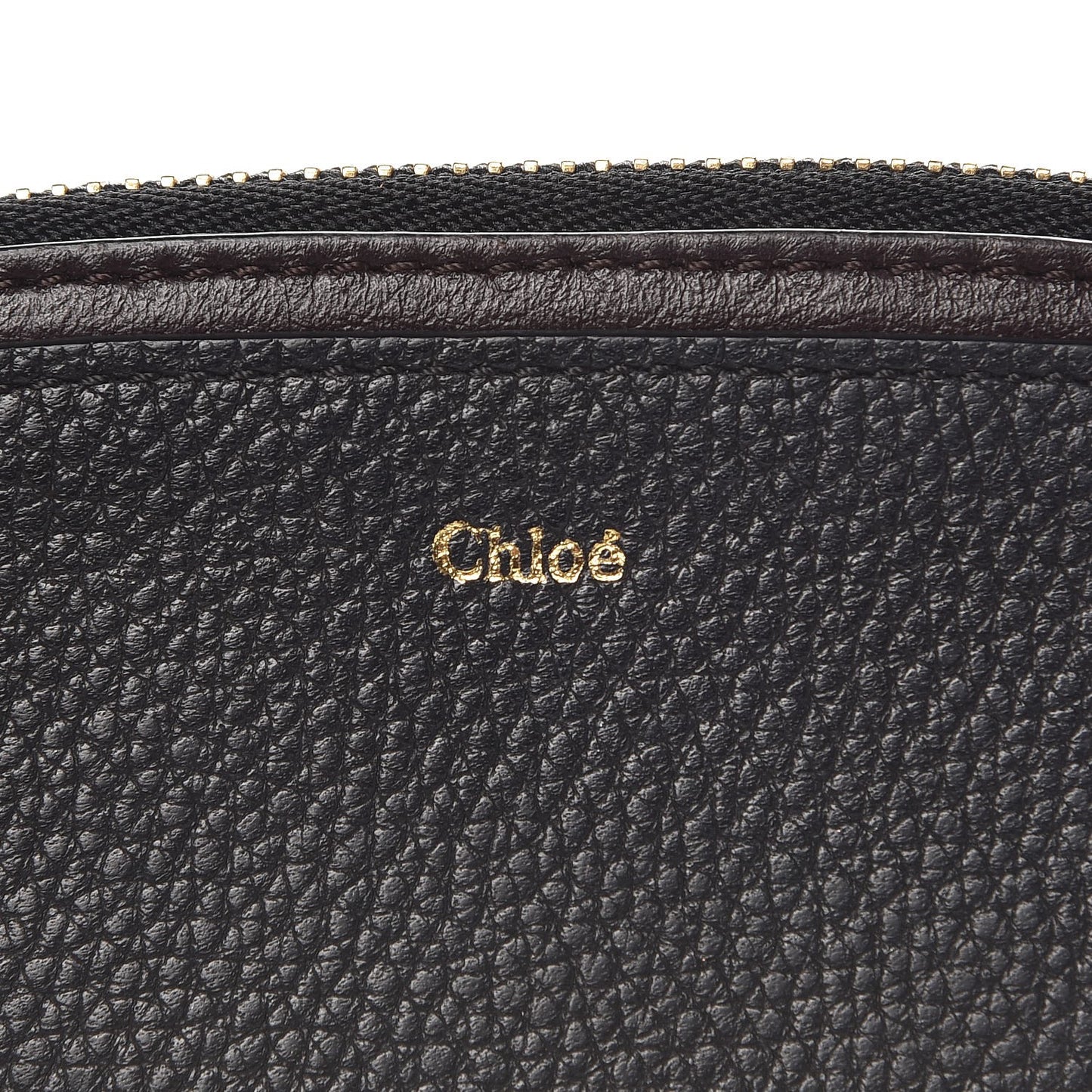Calfskin Top Zip Card Case Black