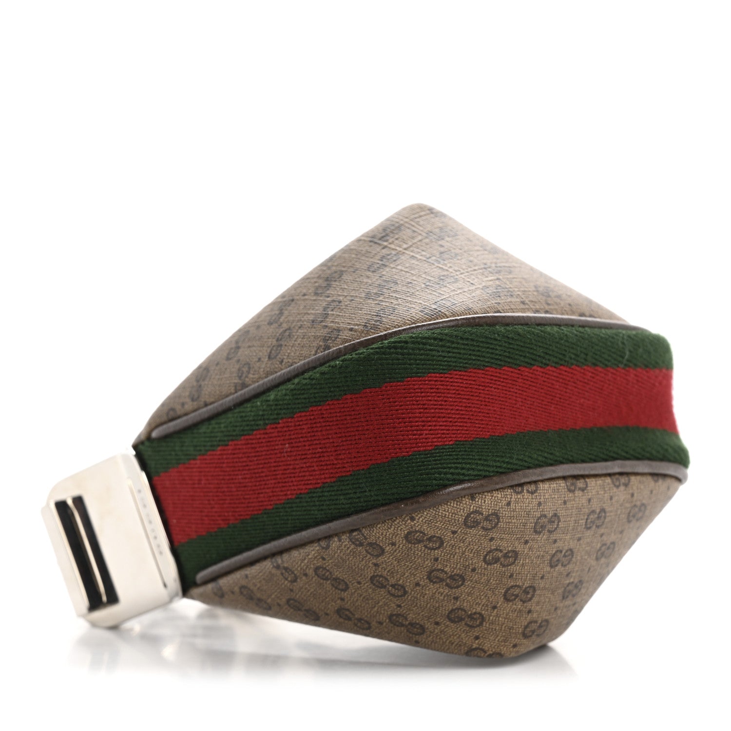 Gucci GG Supreme Monogram Textured Calfskin Web Mini Attache Hobo Beige Ebony New Acero 8 of 12