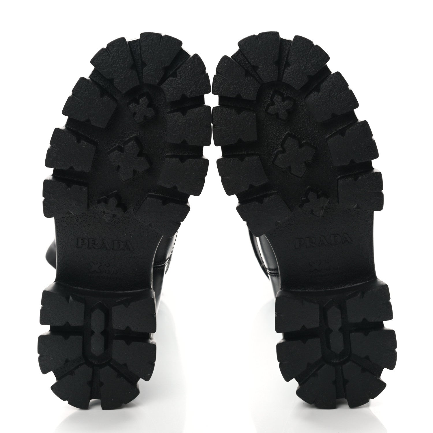 Prada Spazzolato Rois Re-Nylon Metal Triangle Logo Monolith Pouch Pocket 55mm Tall Boots 37 Black 5 of 8