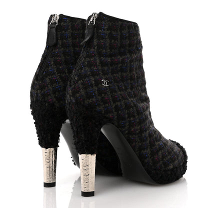 Chanel Tweed Short Ankle Boots 38 Multicolor 5 of 10