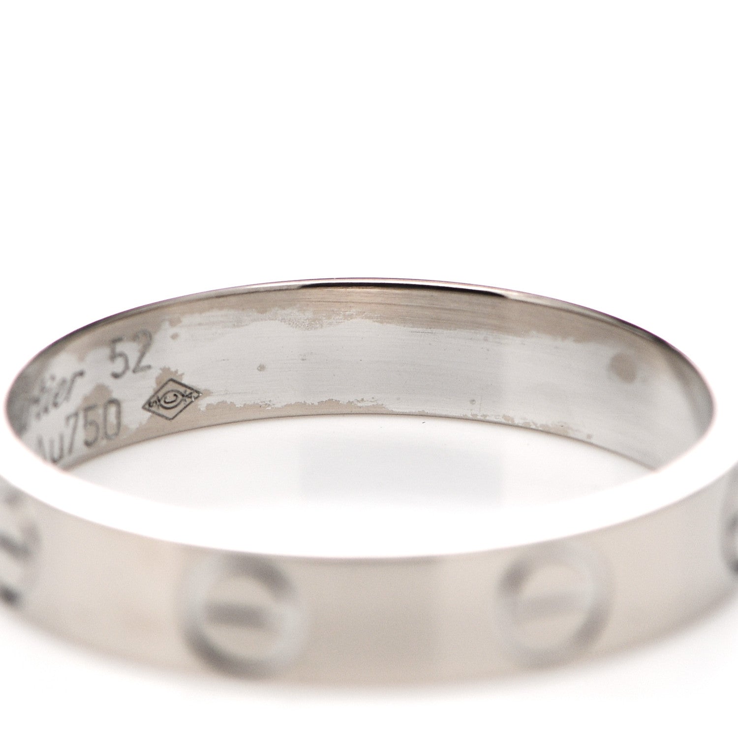 Cartier 18K White Gold 3.5mm LOVE Wedding Band Ring 52 6 5 of 5