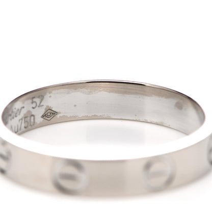 Cartier 18K White Gold 3.5mm LOVE Wedding Band Ring 52 6 5 of 5