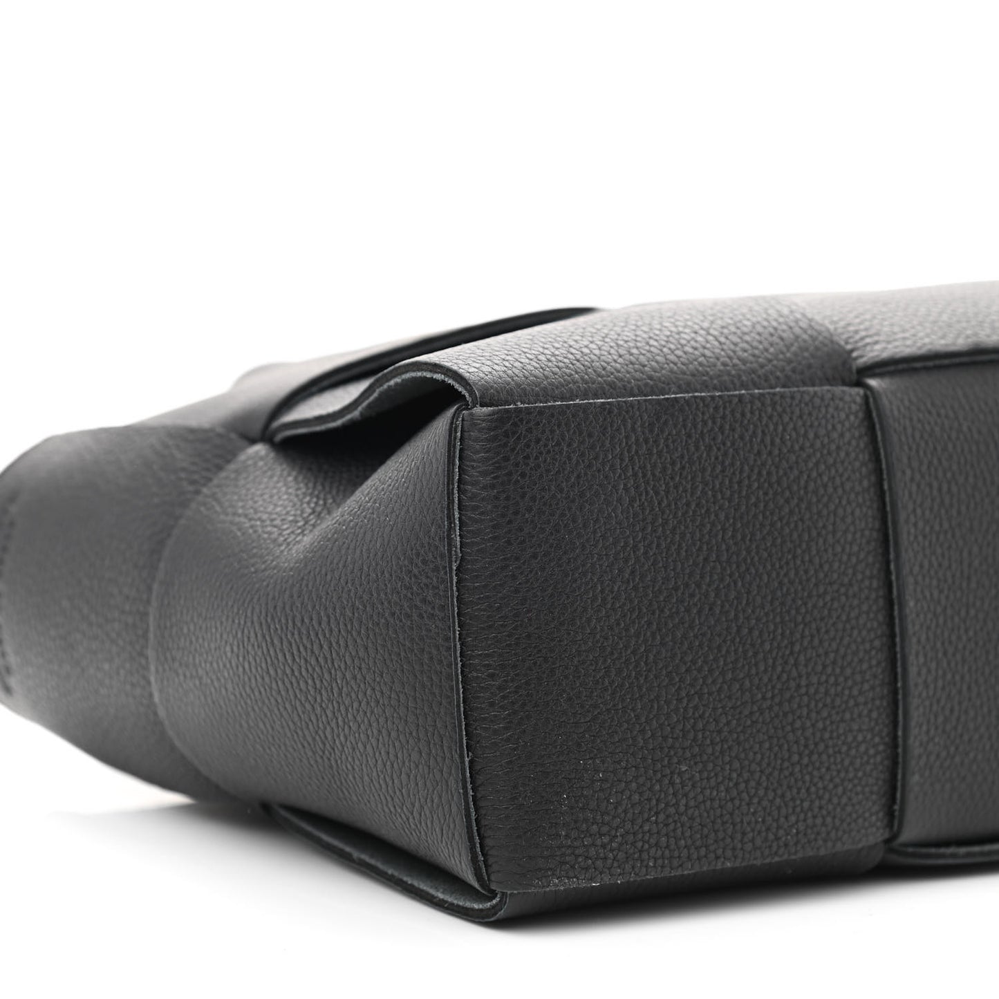 Grained Calfskin Maxi Intrecciato Mini Arco Tote Black