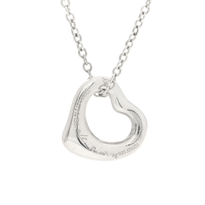 Tiffany Sterling Silver 11mm Elsa Peretti Open Heart Pendant Necklace 5 of 5