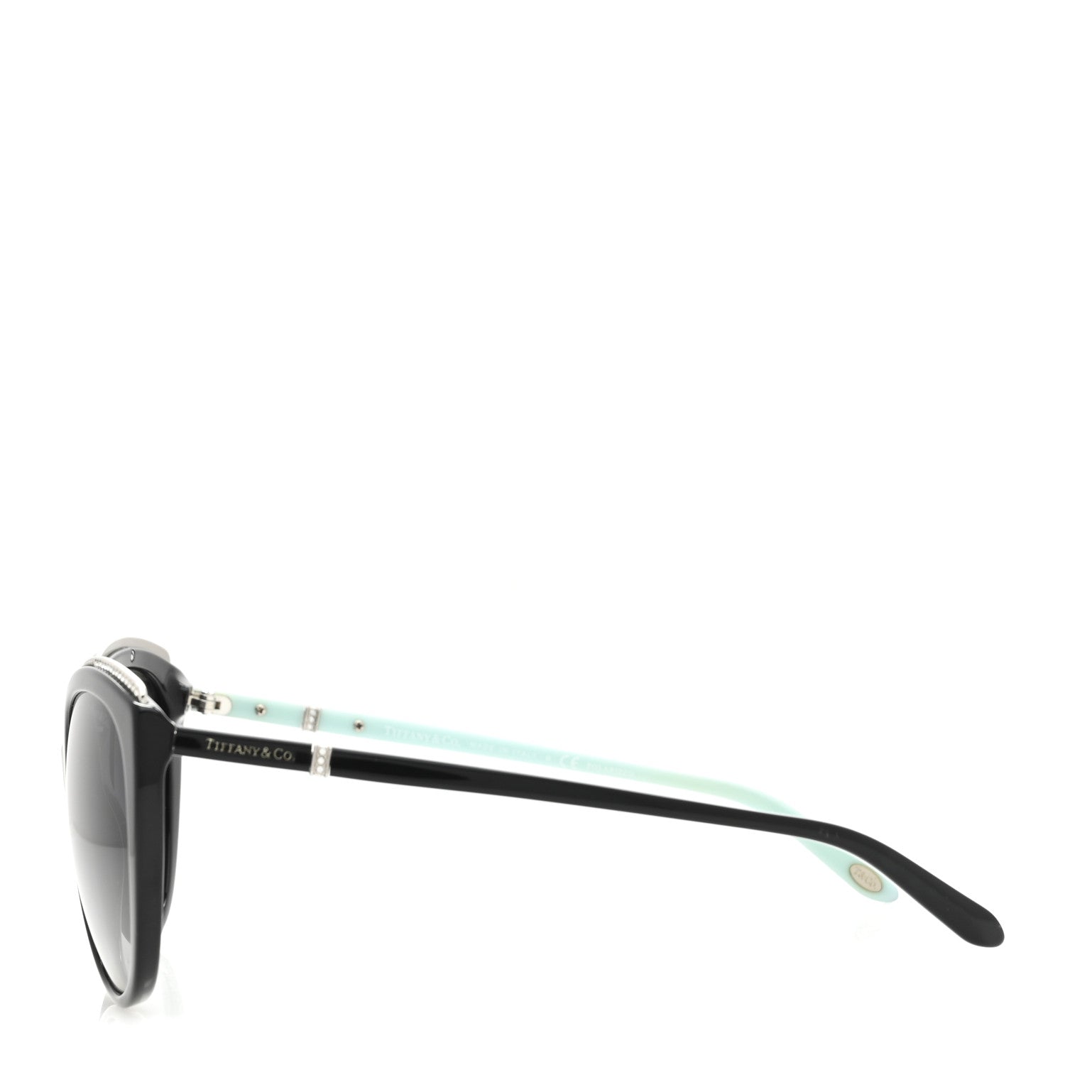Tiffany Acetate Metal Cat Eye Sunglasses TF4134 Black Blue 3 of 7