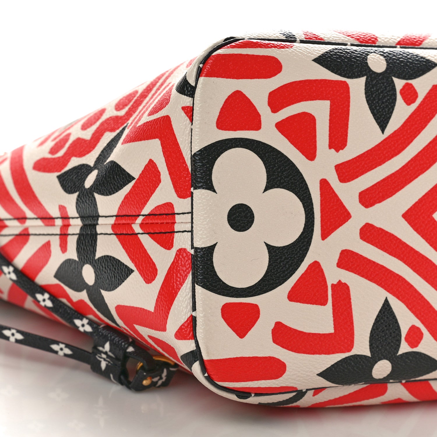 Louis Vuitton Monogram Giant Crafty Neverfull MM Creme Rouge Black 8 of 9