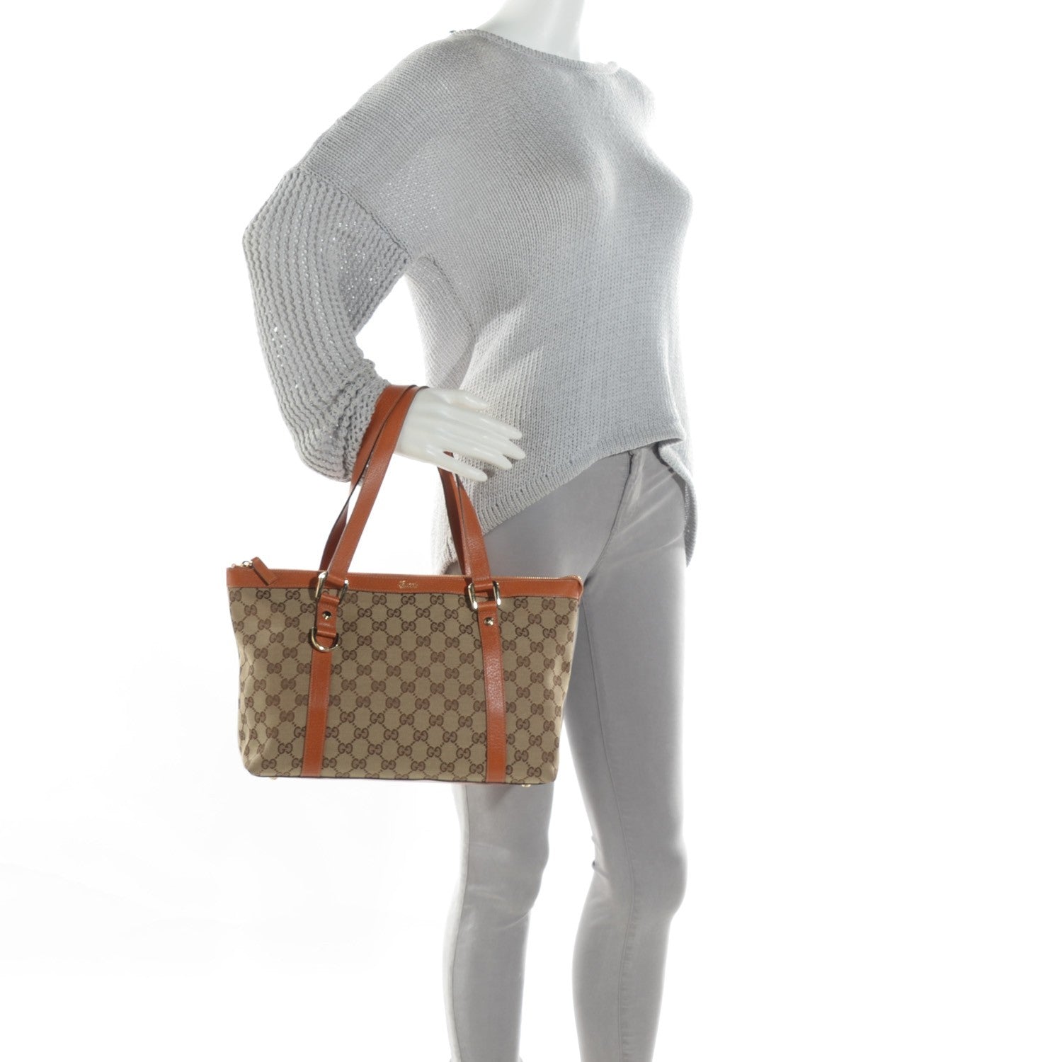 Gucci Monogram Medium Abbey Tote Tan 2 of 7