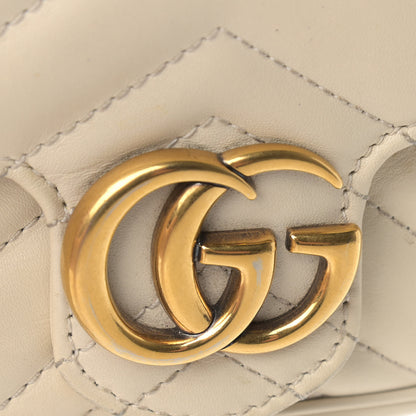 Gucci Calfskin Matelasse Super Mini GG Marmont Shoulder Bag White 17 of 17