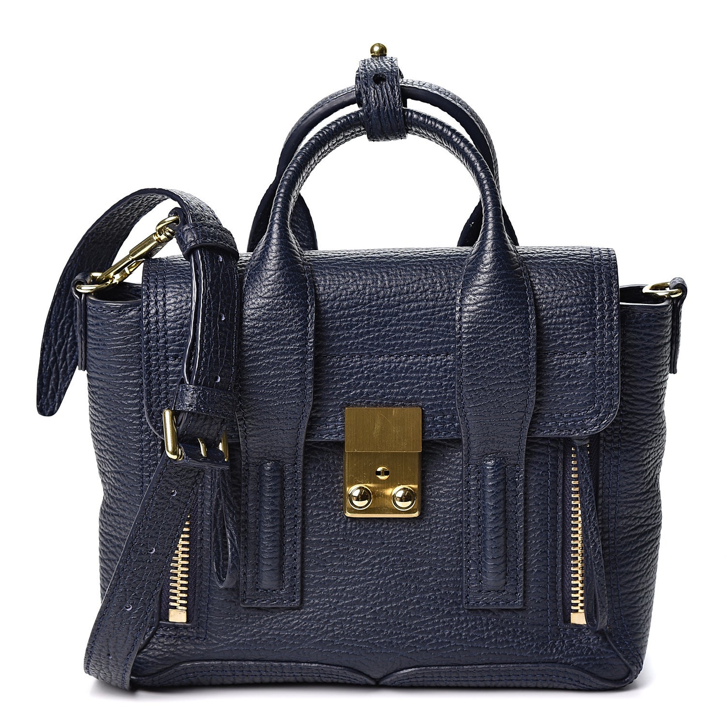 3.1 Textured Calfskin Mini Pashli Satchel Ink