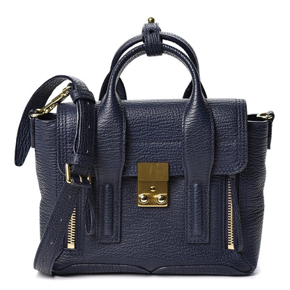 3.1 Phillip Lim 3.1 Textured Calfskin Mini Pashli Satchel Ink 1 of 9
