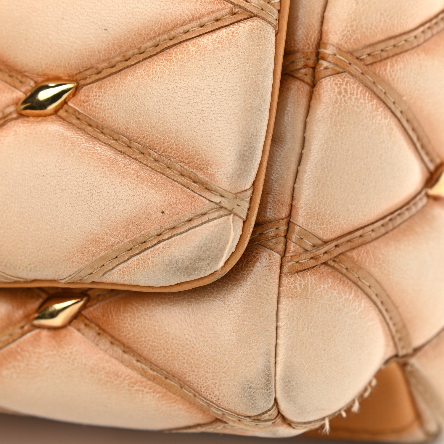 Louis Vuitton Lambskin Studded Malletage GO-14 PM Tan 10 of 16