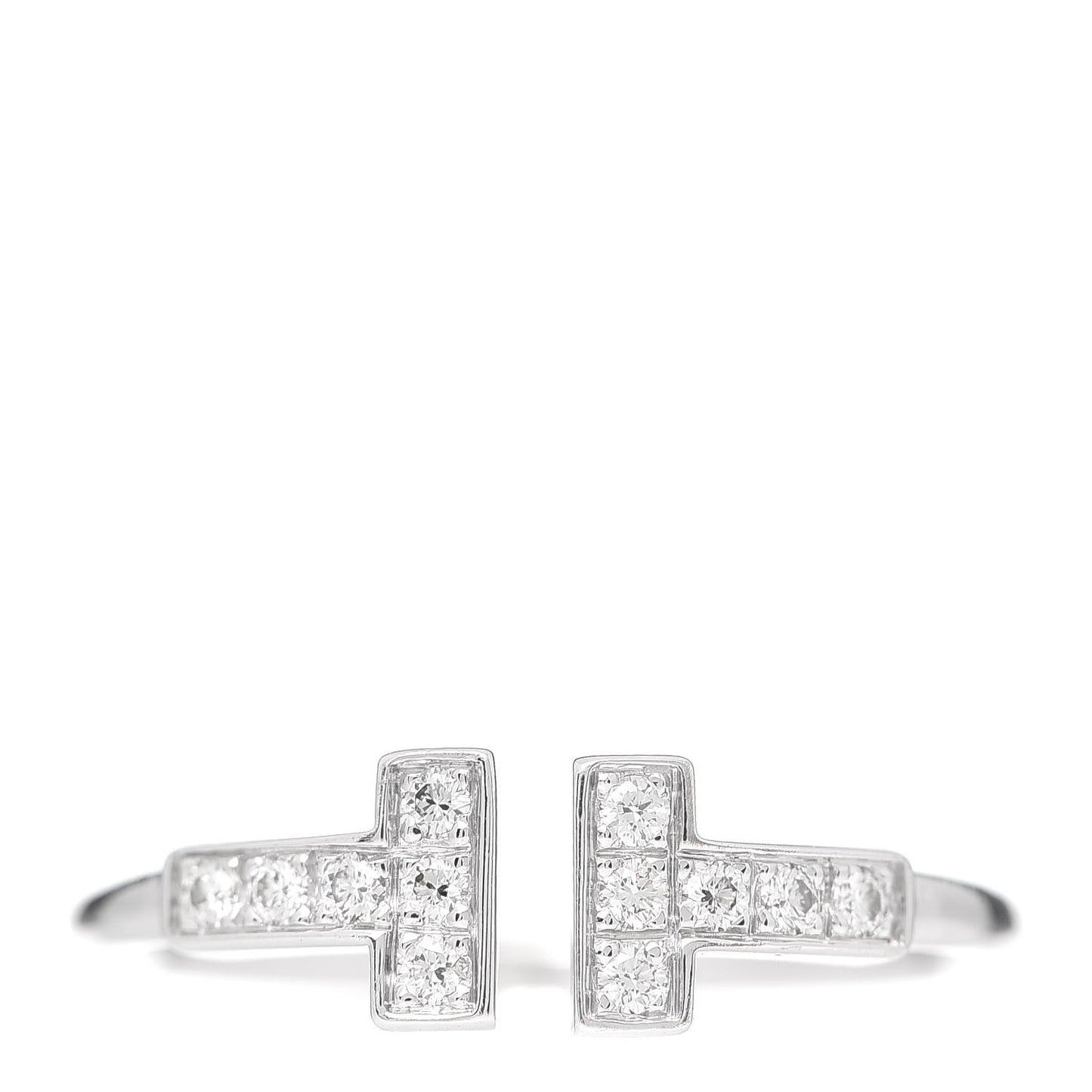 18K White Gold Diamond T Wire Ring 51 5.75
