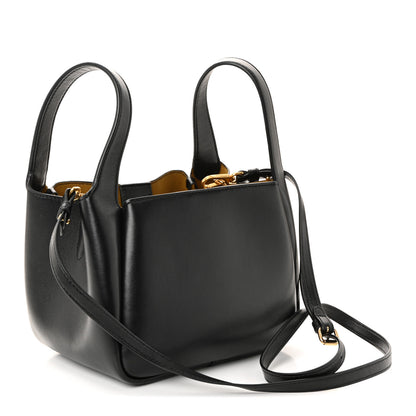 Stella McCartney Eco Alter Nappa Perforated Logo Double Top Handle Crossbody Bag Black 3 of 9