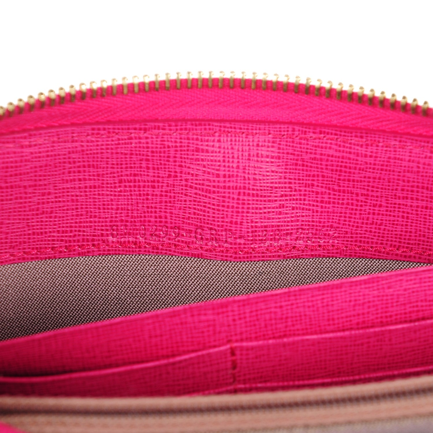 Fendi Zucca Spalmati Vitello Elite Zip Around Wallet Tobacco Ciclamino 8 of 9