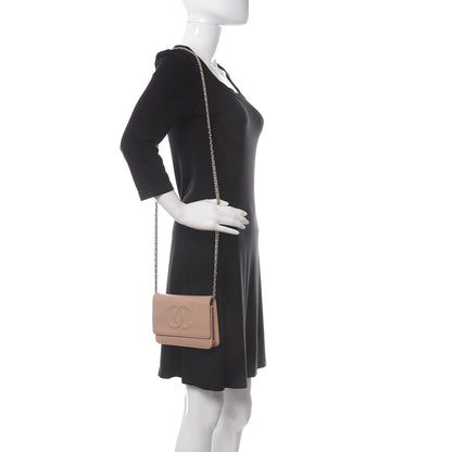 Chanel Caviar Timeless CC Wallet on Chain WOC Dark Beige 2 of 12