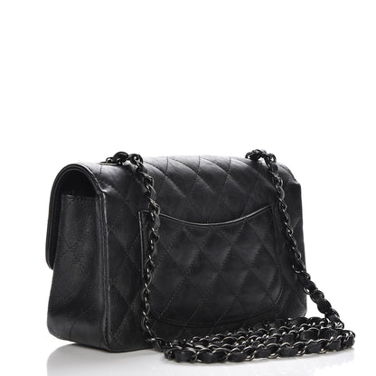 Chanel Crumpled Calfskin Quilted Mini Rectangular Flap So Black 3 of 8