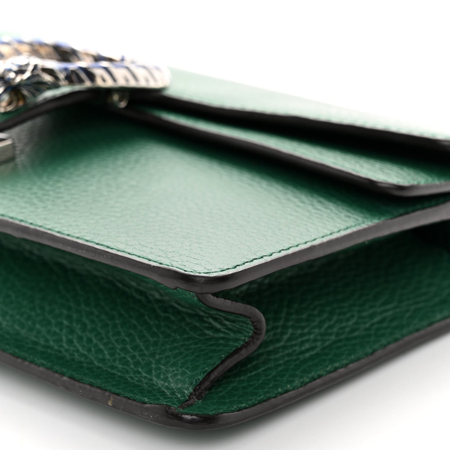 Dollar Calfskin Enamel Small Dionysus Shoulder Bag Emerald Electric Blue