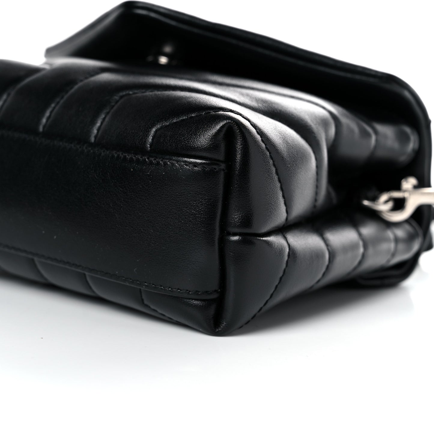 Calfskin Y Quilted Monogram Toy Loulou Crossbody Bag Black