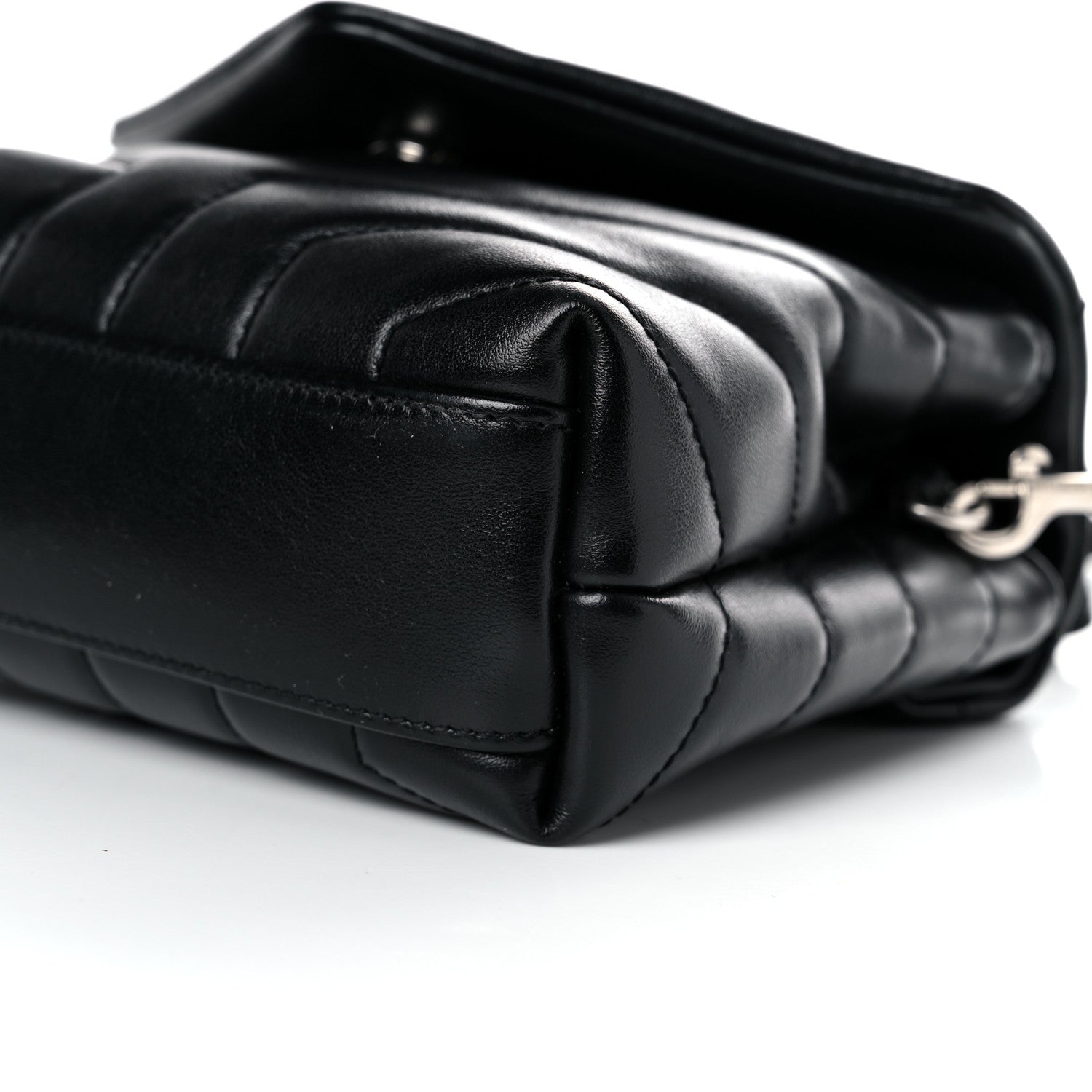 Saint Laurent Calfskin Y Quilted Monogram Toy Loulou Crossbody Bag Black 6 of 11