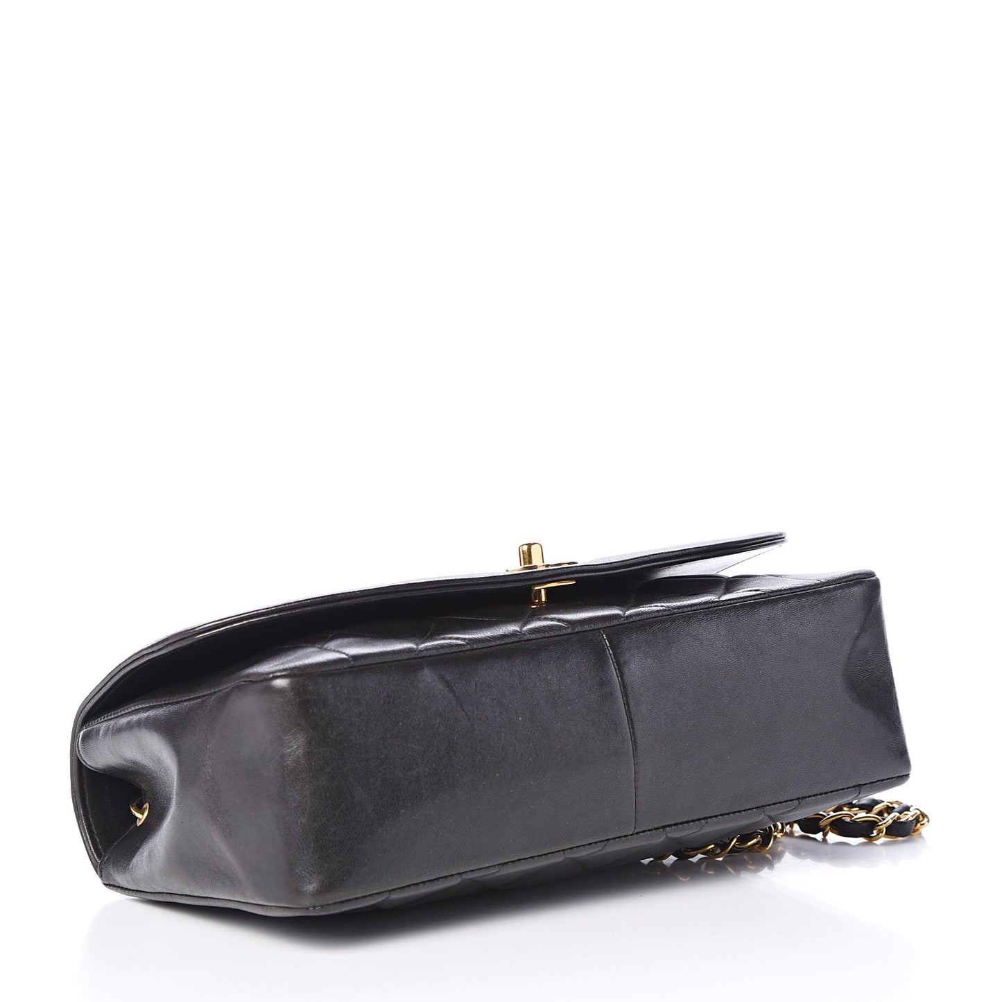 Lambskin Quilted Medium Single Flap Black