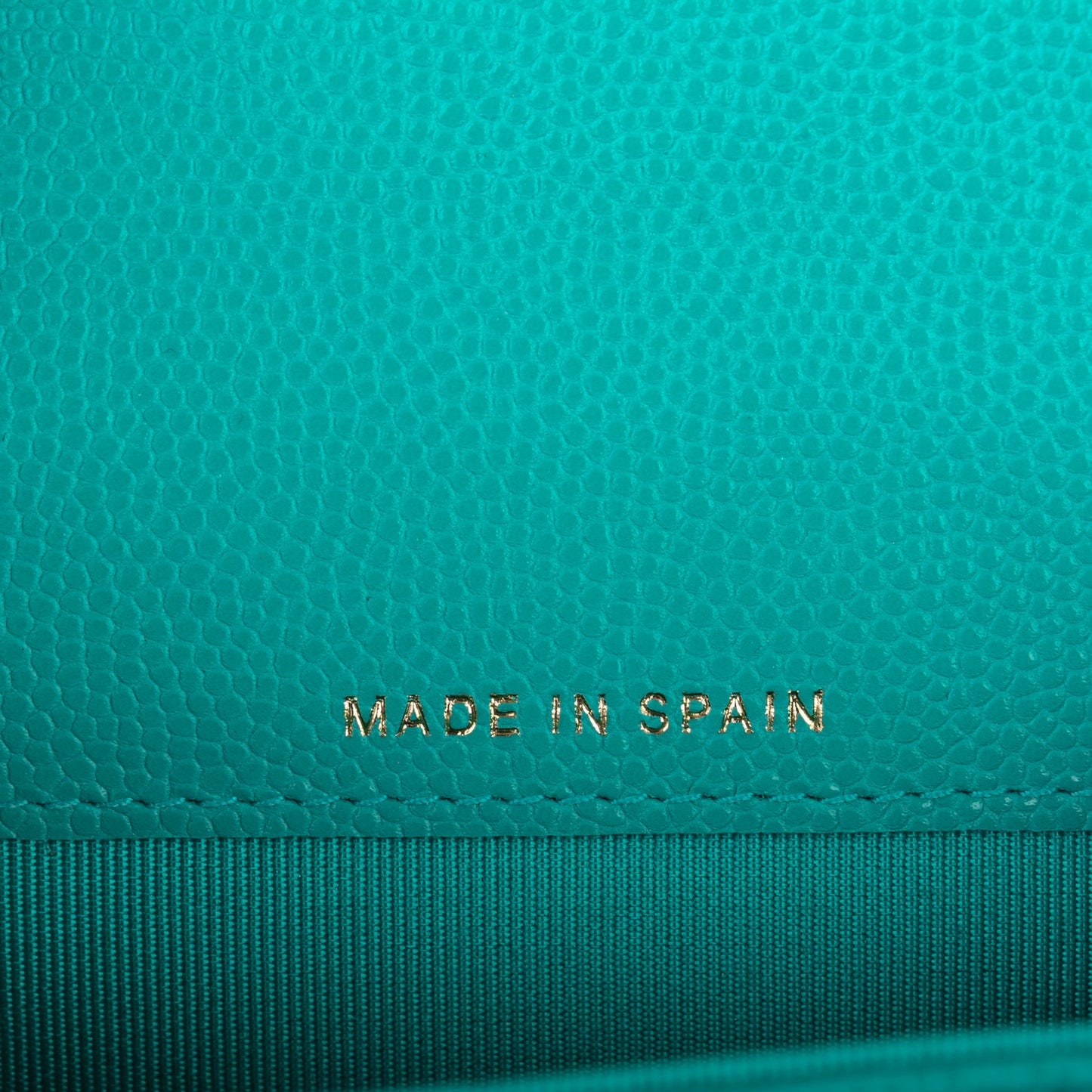 Caviar Quilted Flap Card Holder Turquoise