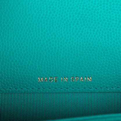 Chanel Caviar Quilted Flap Card Holder Turquoise 7 of 8