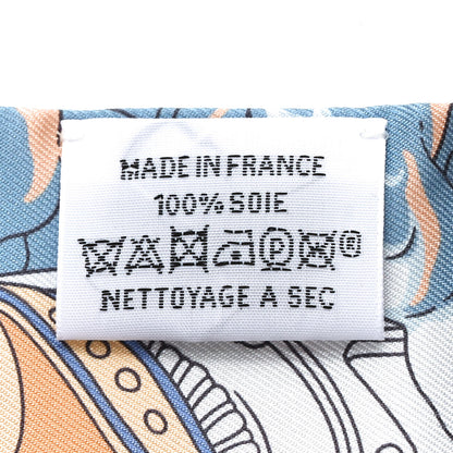 Hermes Silk Sur Mon Nuage Twilly Creme Bleu Ciel Orange 4 of 4