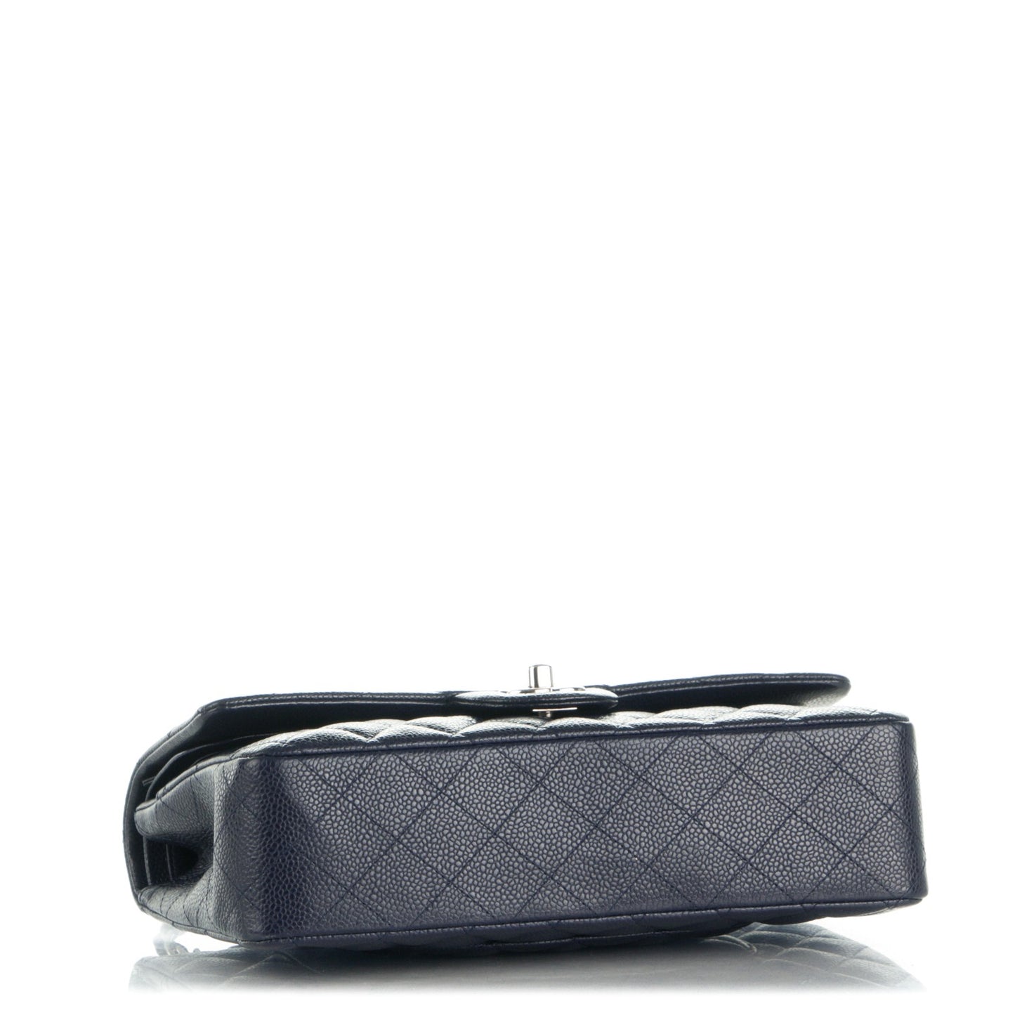 Caviar Quilted Medium Double Flap Navy