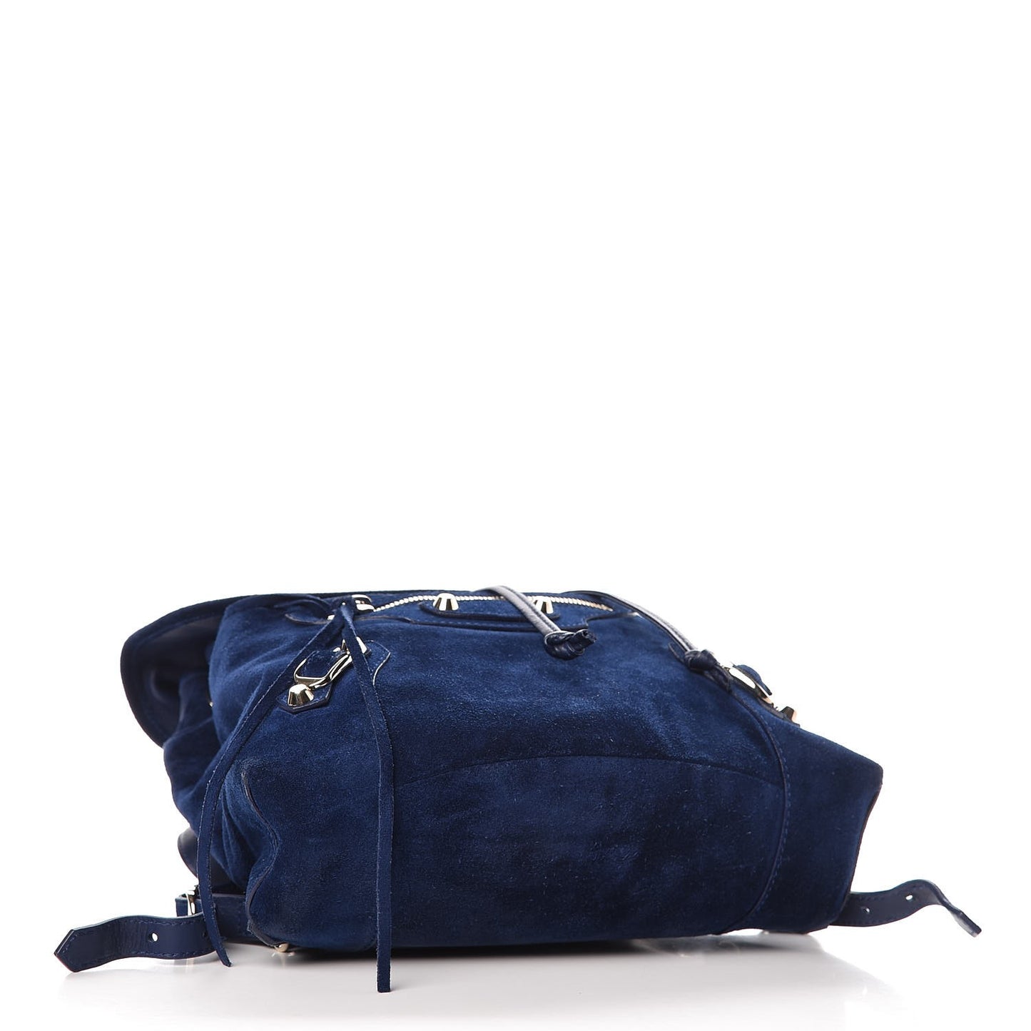 Baby Daim Suede Classic Hardware Traveler Backpack Bleu Pacifique