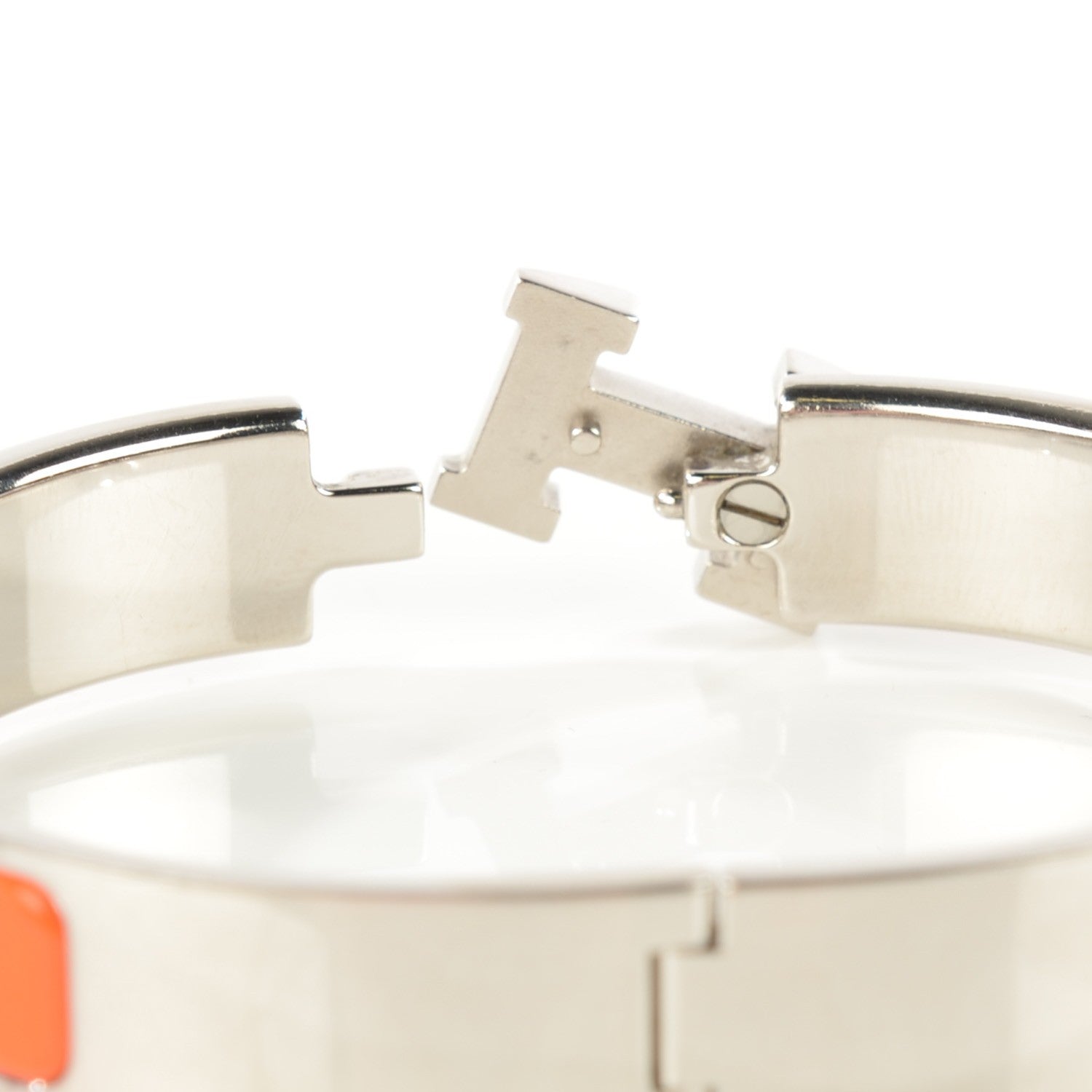 Hermes Enamel Narrow Clic Clac H Bracelet GM Orange 5 of 6